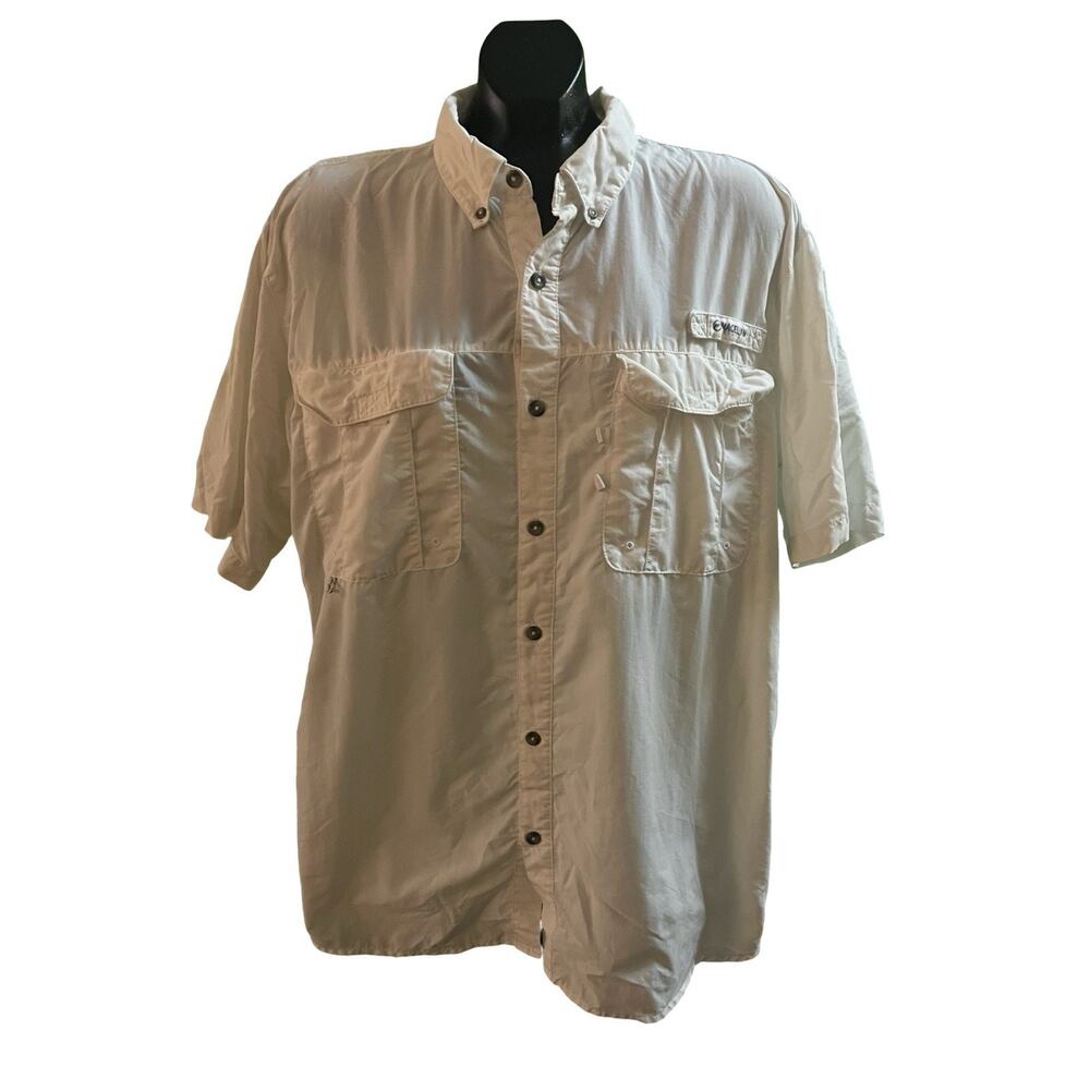 Magellan Outdoors Men’s Large Fishing Shirt White |Vented | Outdoors | Boating